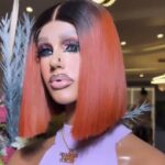 Burnt orange Vietnamese bone straight with 2/4 closure